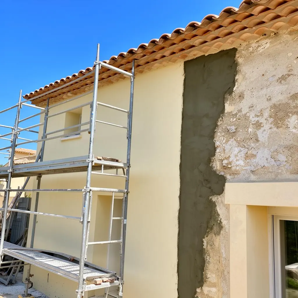 Ravalement de façade sur une maison méditerranéenne à Perpignan